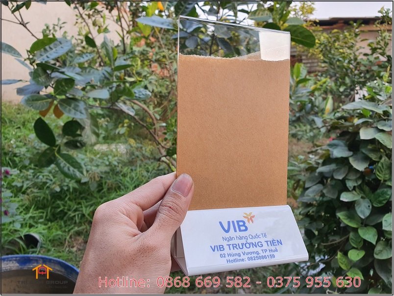 Kệ menu mica VIB tại Bắc Ninh